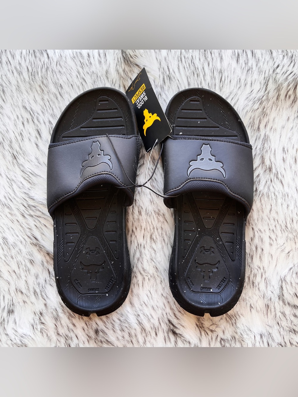 Under Armour Project Rock 3 Slide Adult Sandals Black